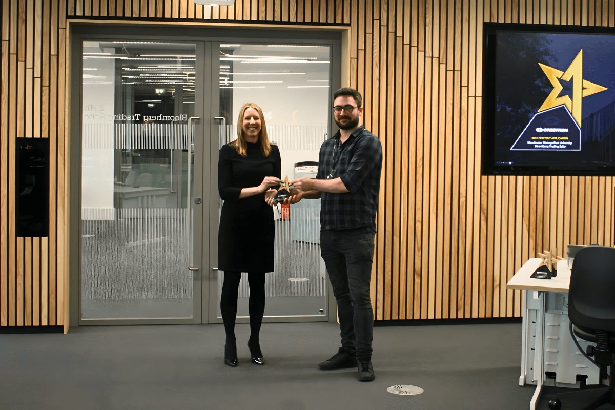  Hannah Holmes (Dean of the Business School) &amp; Nathan Towell (IT &amp; D Assistant Director) 