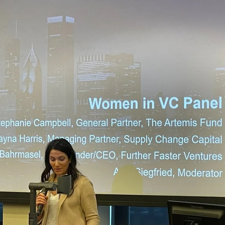 Amy Siegfried angel investor speaking at Women in VC Panel venture capital event.