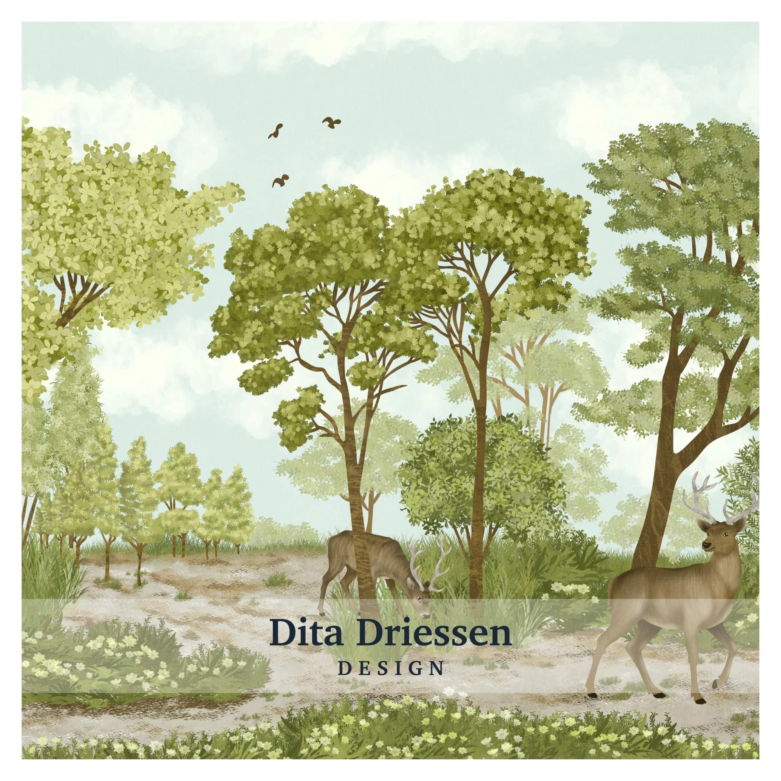 Mural : Deer in the Forest series
