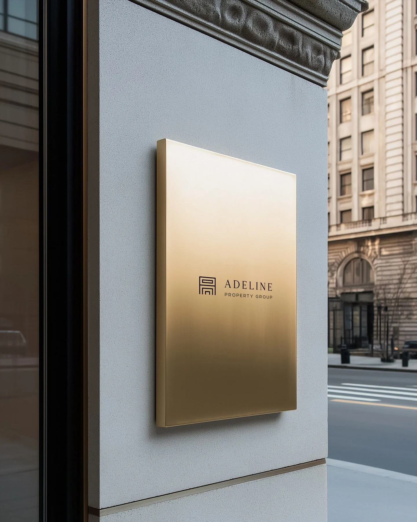 A rebrand built to instil trust before a single word is read.

For Adeline Property Group, we created a full identity system that feels structured, considered, and quietly powerful - designed to position them as a premium player in the property space