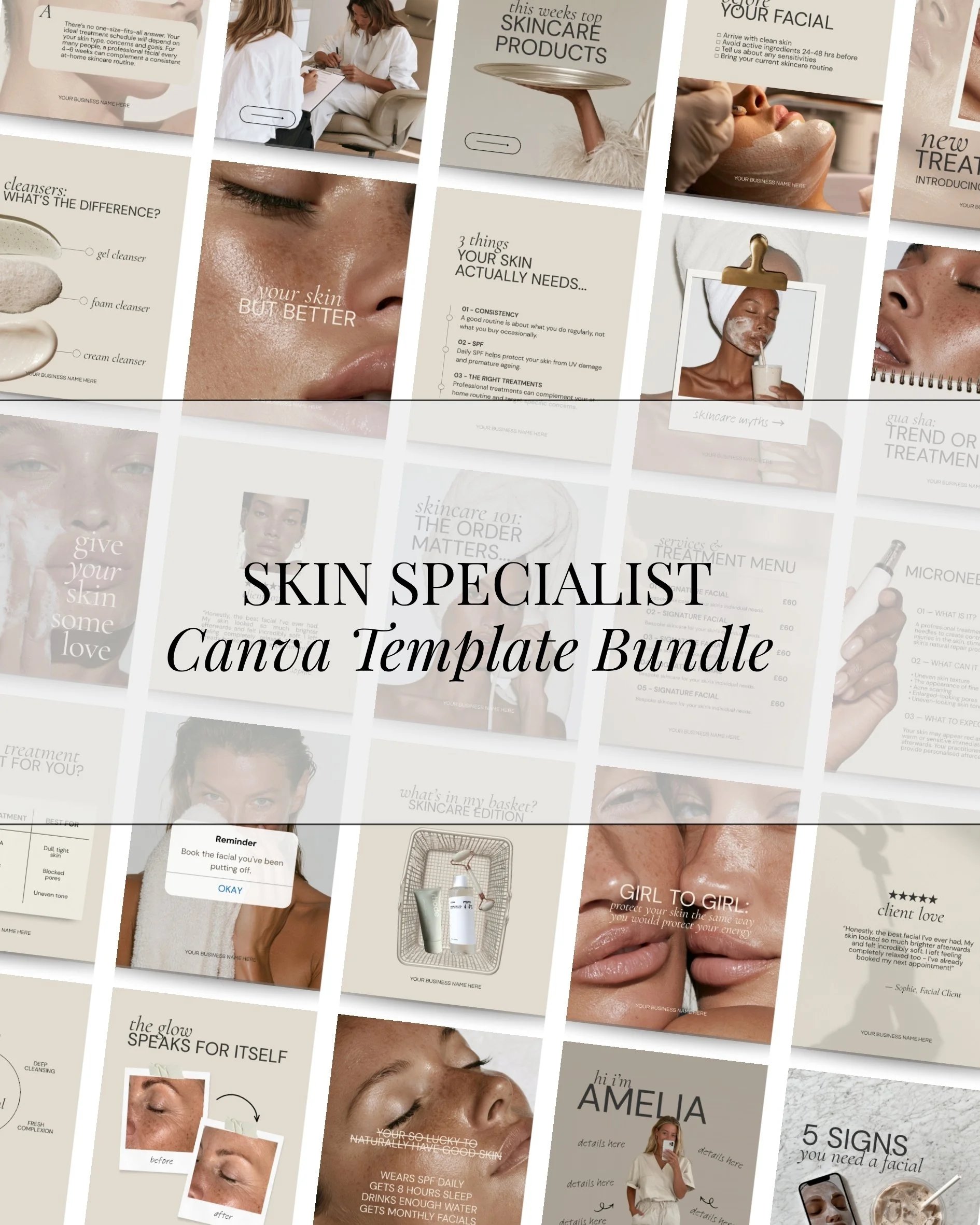 Skin Specialist Canva Template Bundle