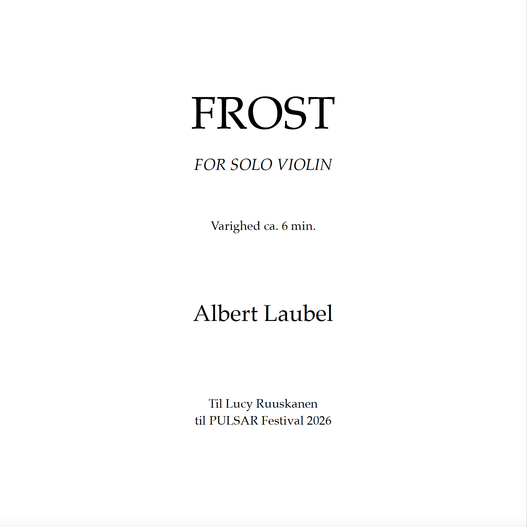 FROST (for Soloviolin)