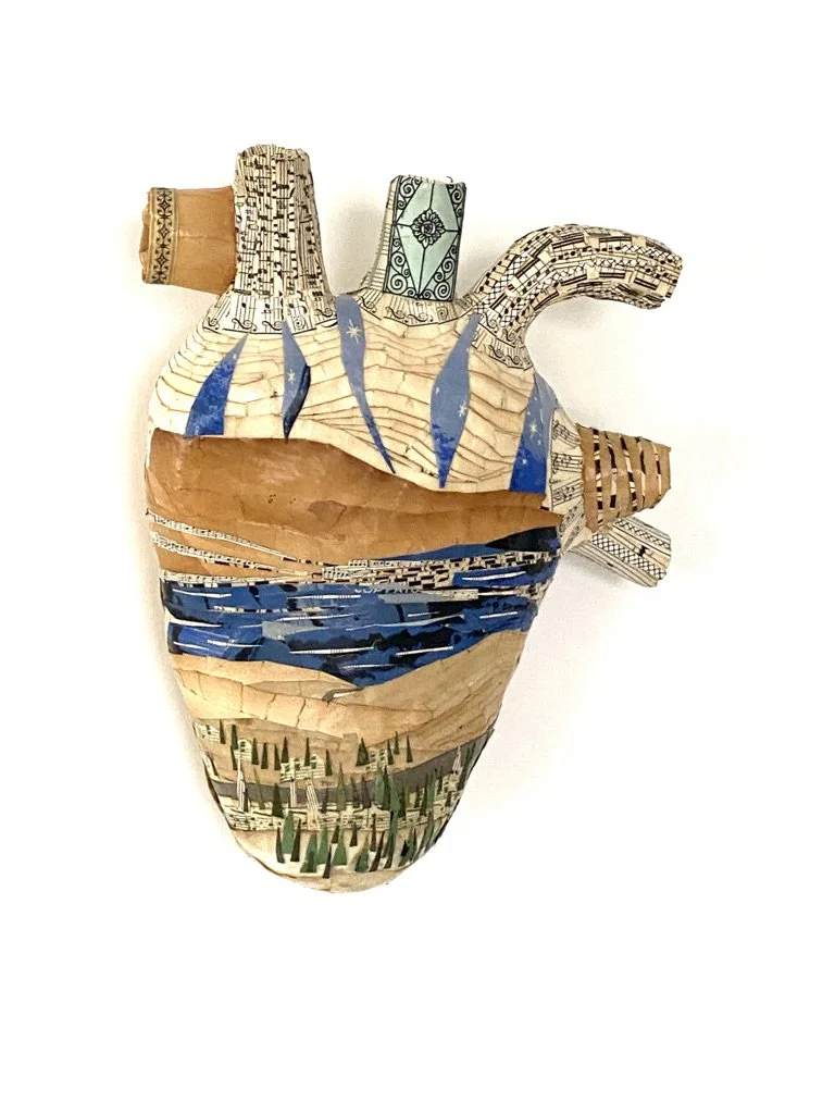 Vascular heart glimpses of a heart in longing for  serene landscapes