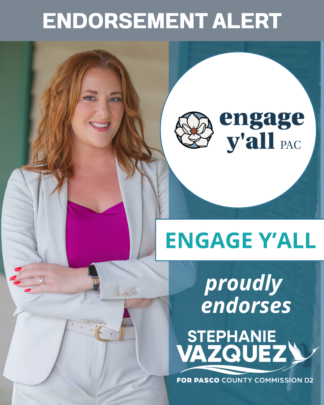 Engage Y’all Endorses Stephanie Vazquez for Pasco County Commission