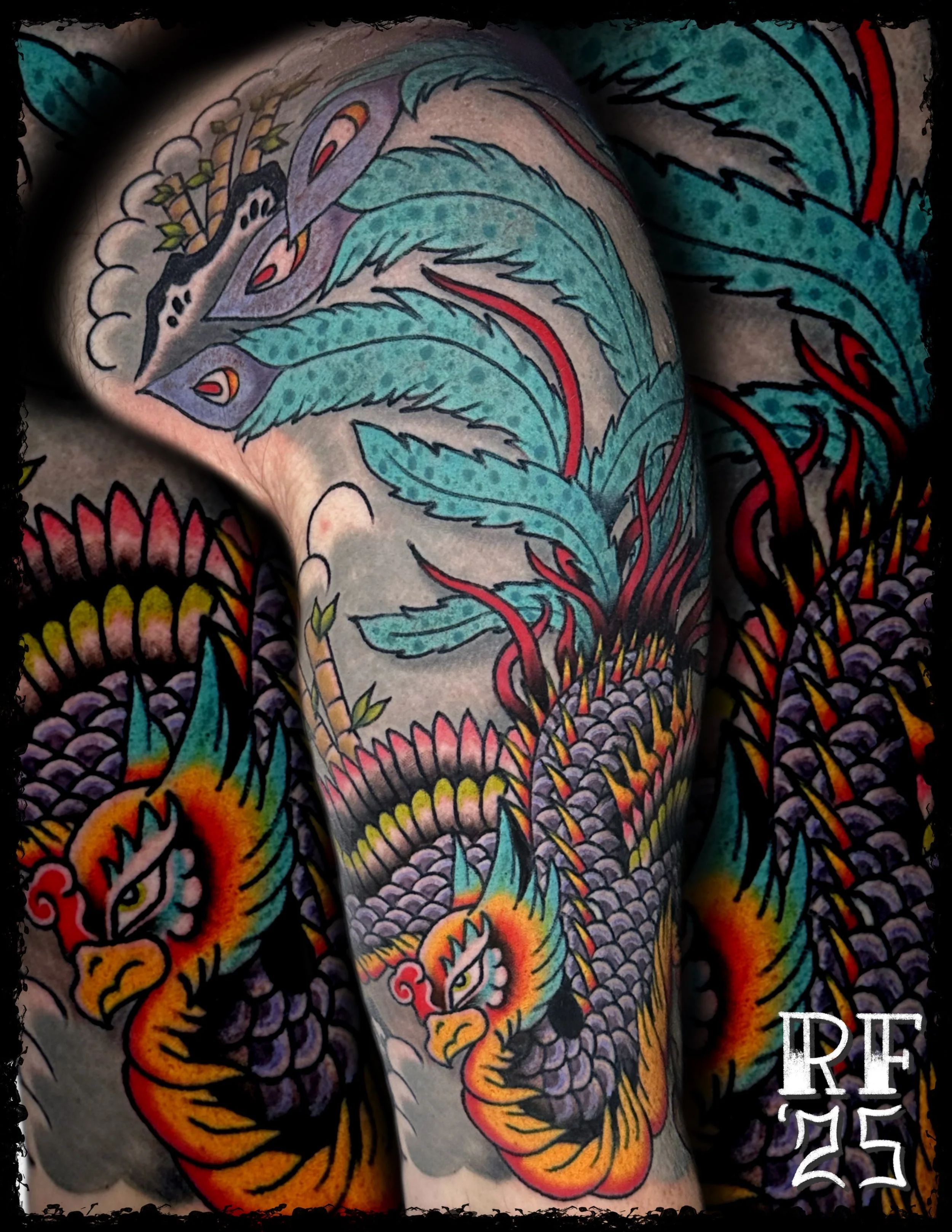 Japanese Phoenix Tattoo by Rob Fehrman at Judgment Day Tattoo in Newport News, VA