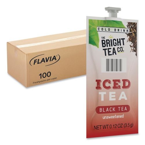 FLAVIA® The Bright Tea Co. Unsweetened Iced Black Tea Freshpack, 100/Carton