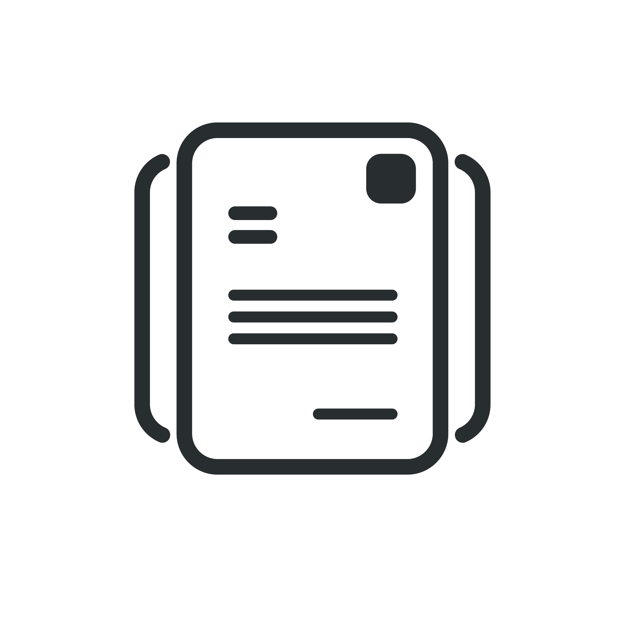 A black outline of a backpack with a pocket on top and lines indicating text or compartments.