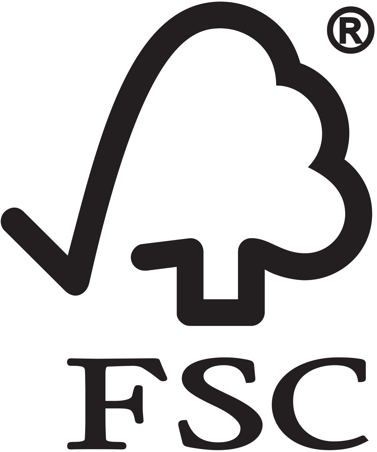 Logo with a check mark, a stylized plant or tree, and the text "TESC" in black.