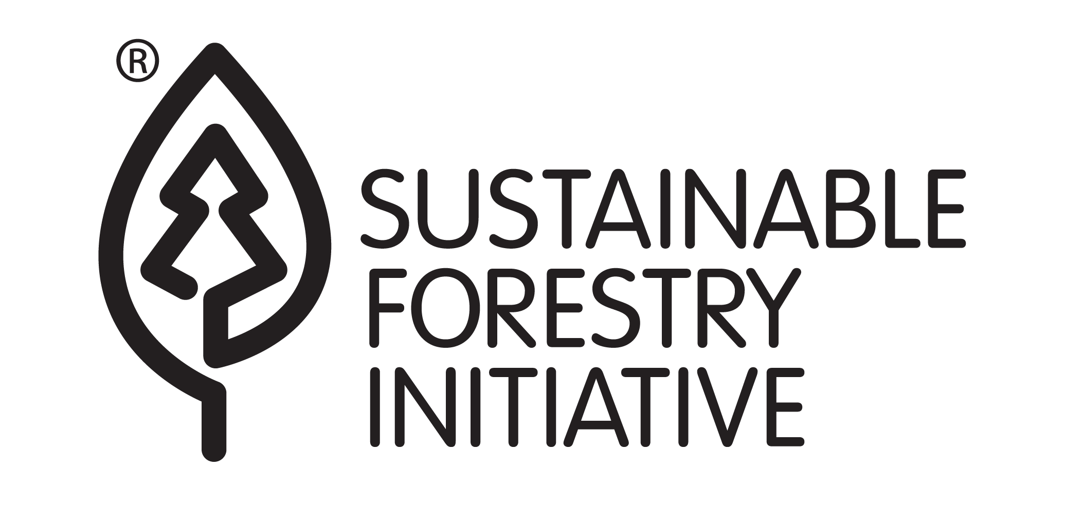 Sustainable Forestry Initiative logo with a leaf and tree design.