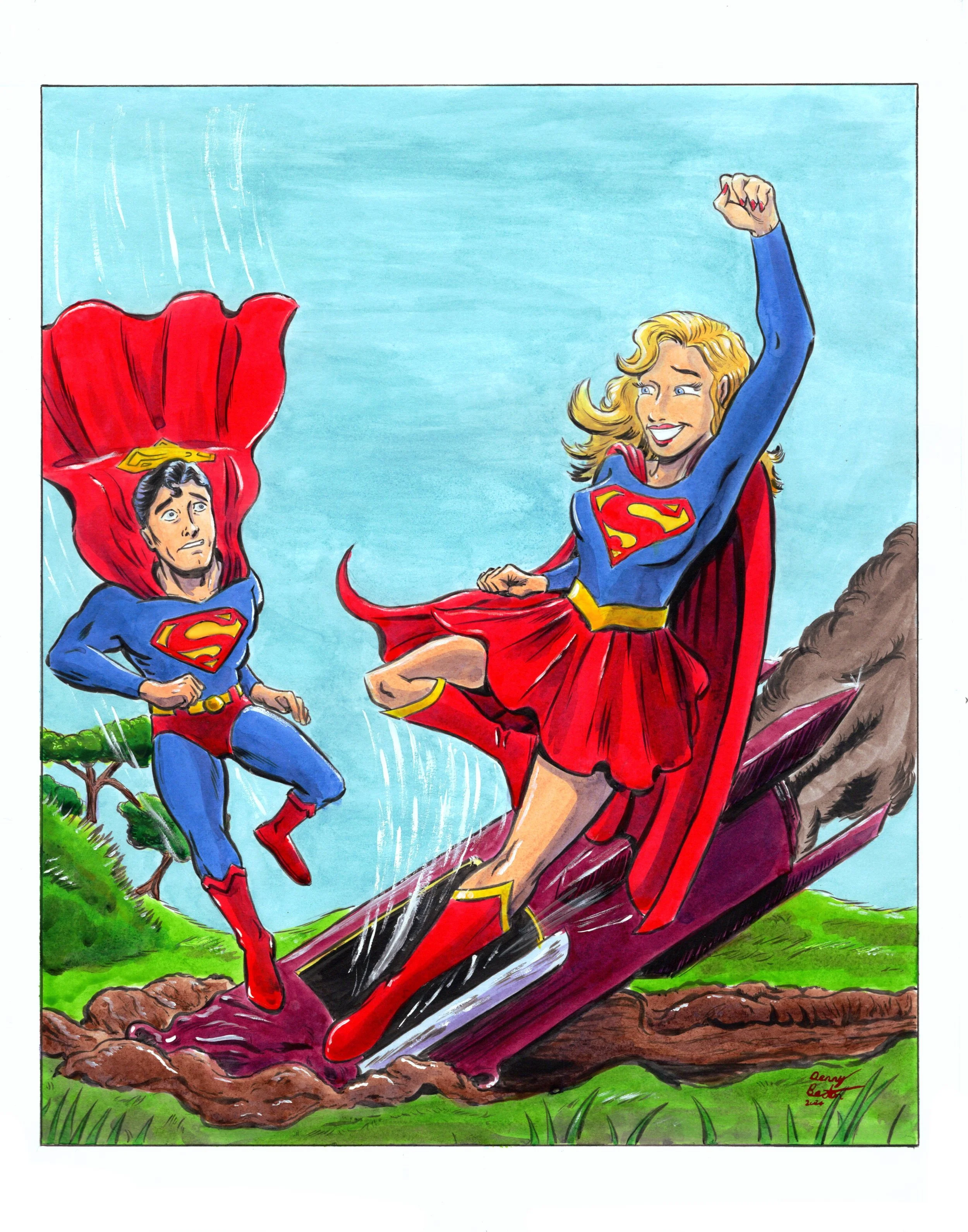 Supergirl's Arrival
11"x14" India Ink on Bristol Board