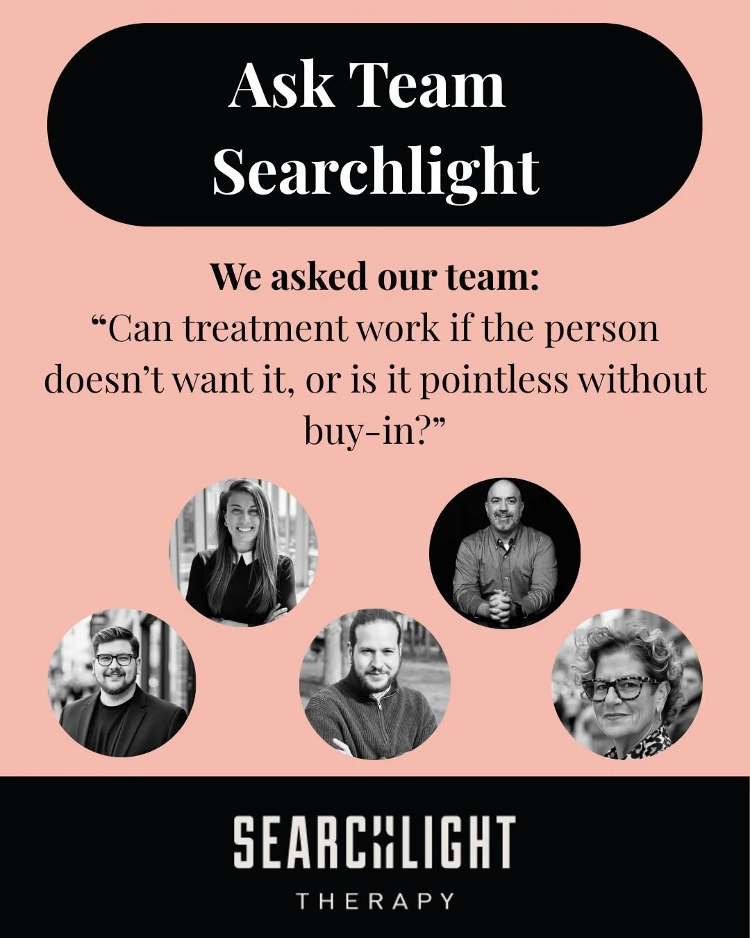 We asked the team: &ldquo;Can treatment work if the person doesn&rsquo;t want it, or is it pointless without buy-in?&rdquo;

Swipe through to gain insight from our providers about how we approach individuals that walk through our doors who are in a p