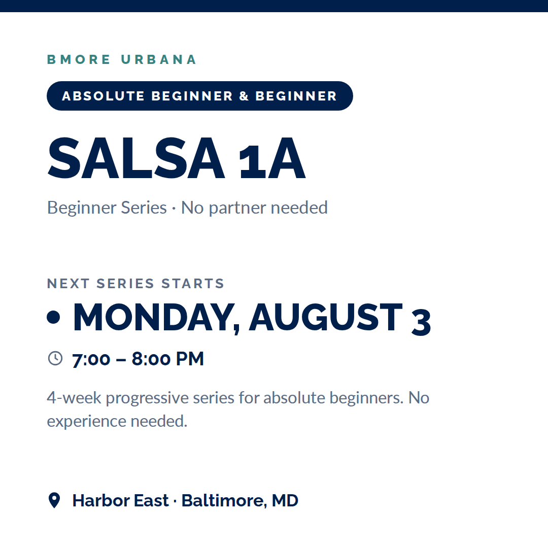 Salsa 1A Series - Absolute Beginners & Beginners