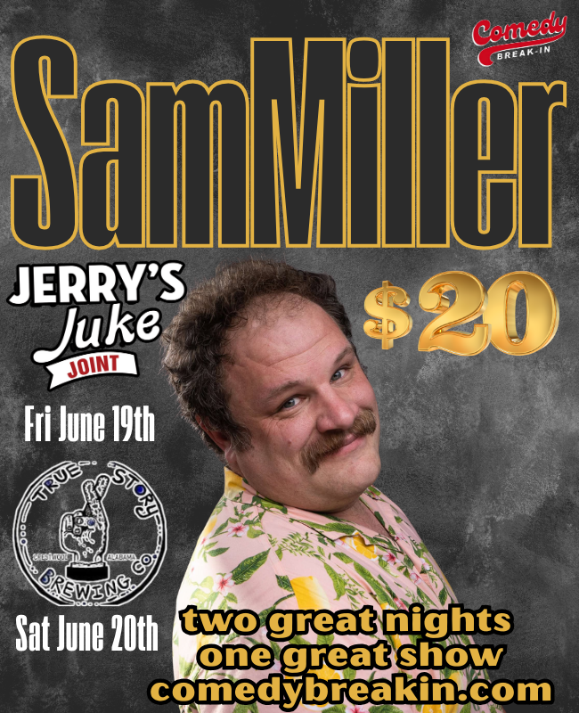 6/19 Sam Miller comes to Jerry’s Juke Joint in Montgomery AL