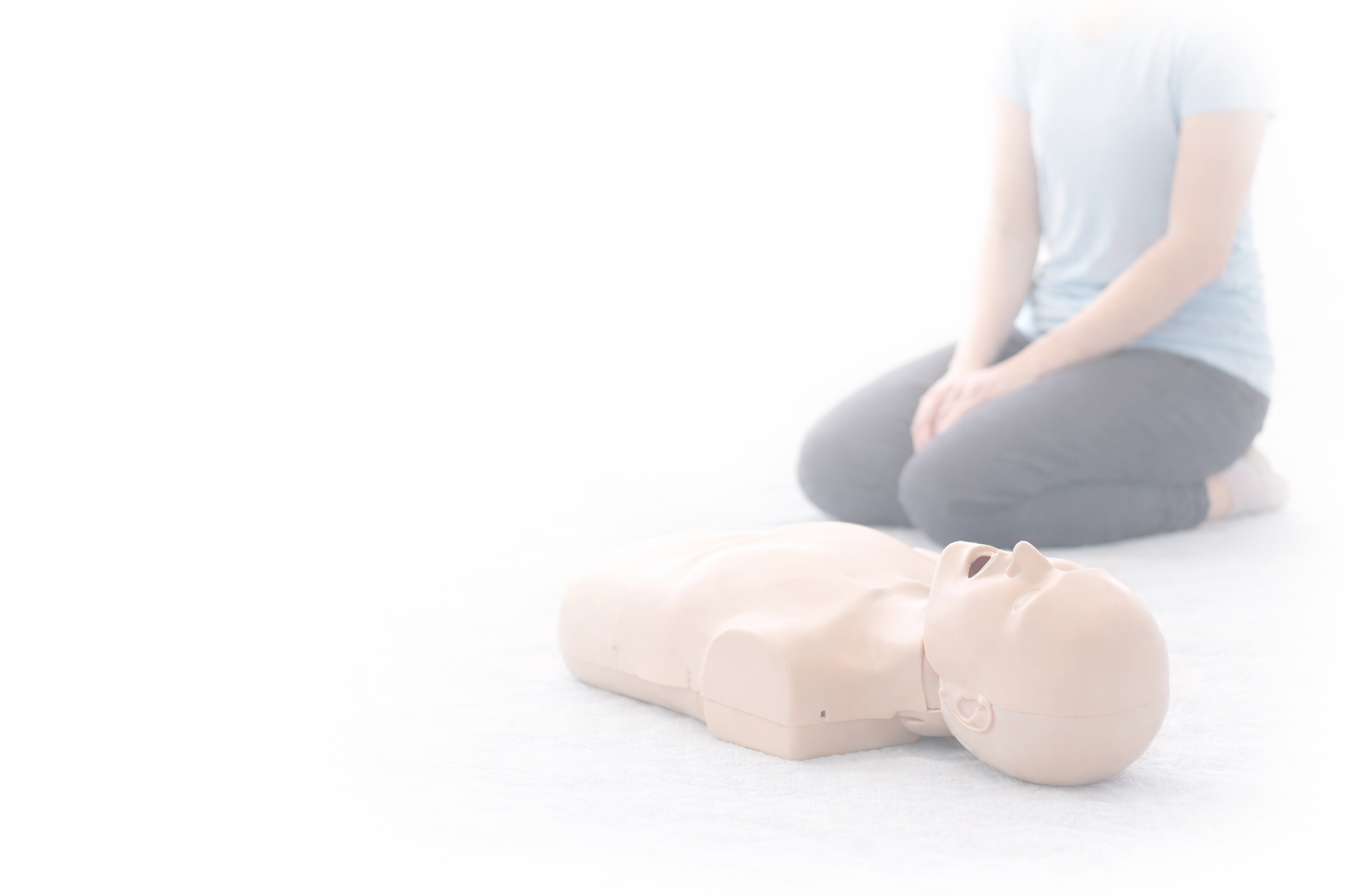 CPR training on a manikin during a BLS certification class in Camarillo, California.