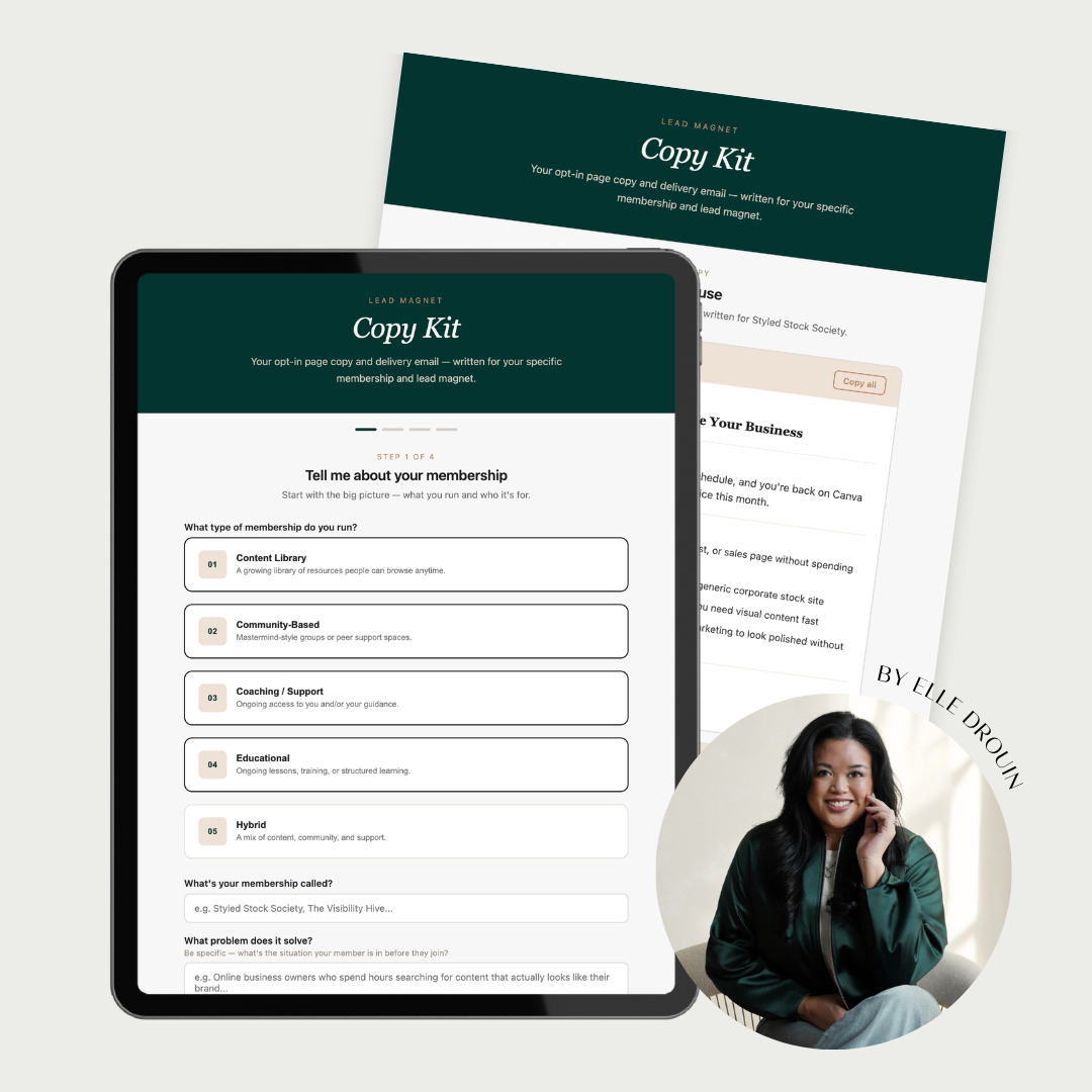 Membership Lead Magnet Copy Kit ($47 value) (Copy)