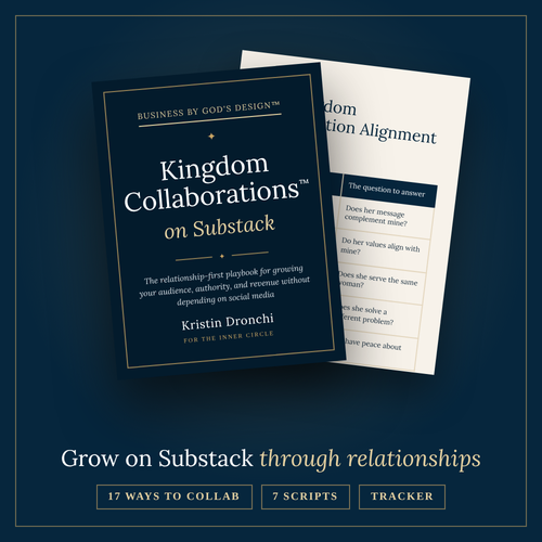 Substack Collaboration Strategy Playbook for Christian Women in Online Business from Kristin Dronchi (usually $14)