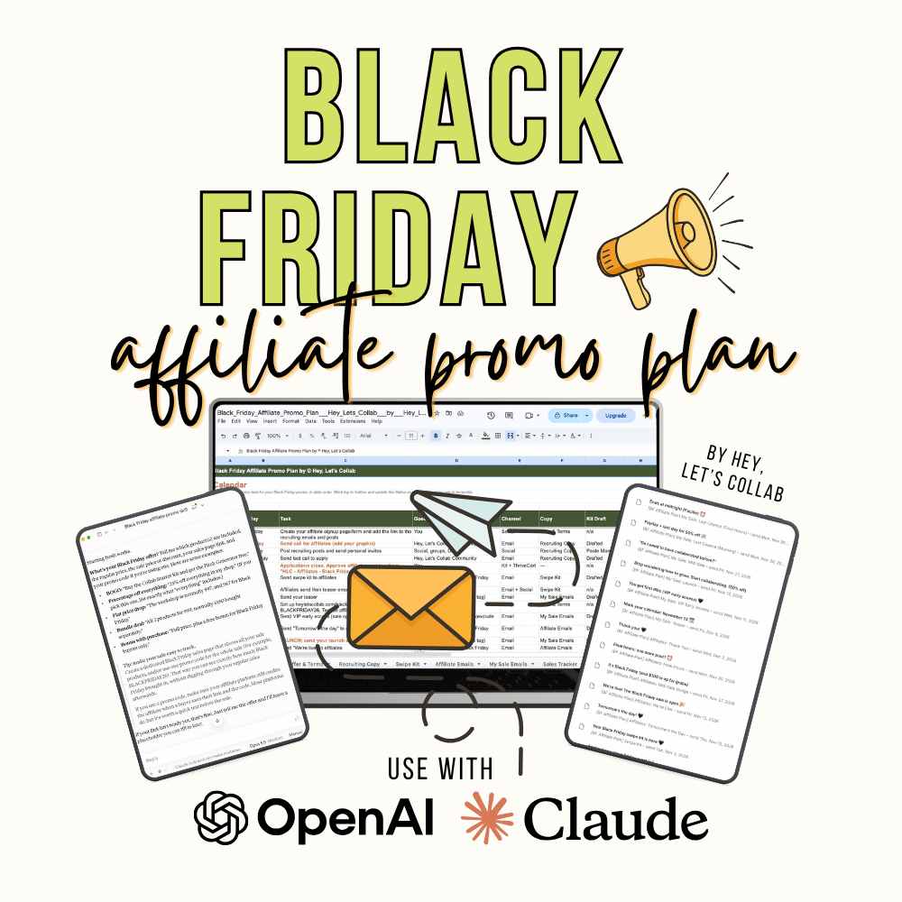 Black Friday Affiliate Promo Plan from Nadalie Bardo (usually $97)
