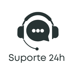 Ícone de suporte técnico 24 horas com fone de ouvido e balão de fala