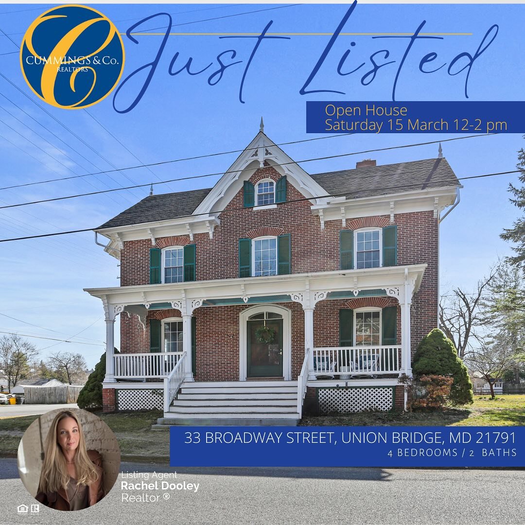 ✨Just Listed✨
OPEN HOUSE: Sat, 15 March 12-2pm
📍 33 BROADWAY STREET, UNION BRIDGE, MD 21791
4 Bedrooms
2 Bathrooms
$385,000
🏡 Charming 1850 Colonial on Spacious Corner Lot Welcome to 33 Broadway St - a stunning 4-bedroom, 2-bathroom colonial with h