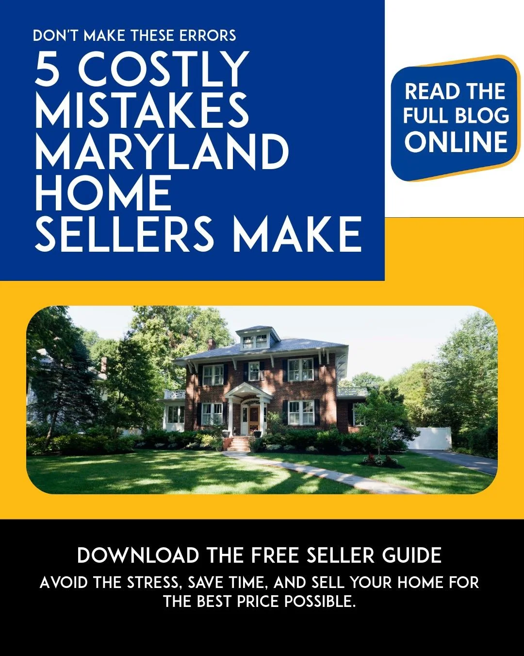 🚨 Selling your Maryland home? Read this first. 🚨

I&rsquo;ve seen it time and time again &mdash; smart homeowners lose thousands of dollars by making a few avoidable mistakes when selling. From pricing it wrong to skipping simple updates, these mis