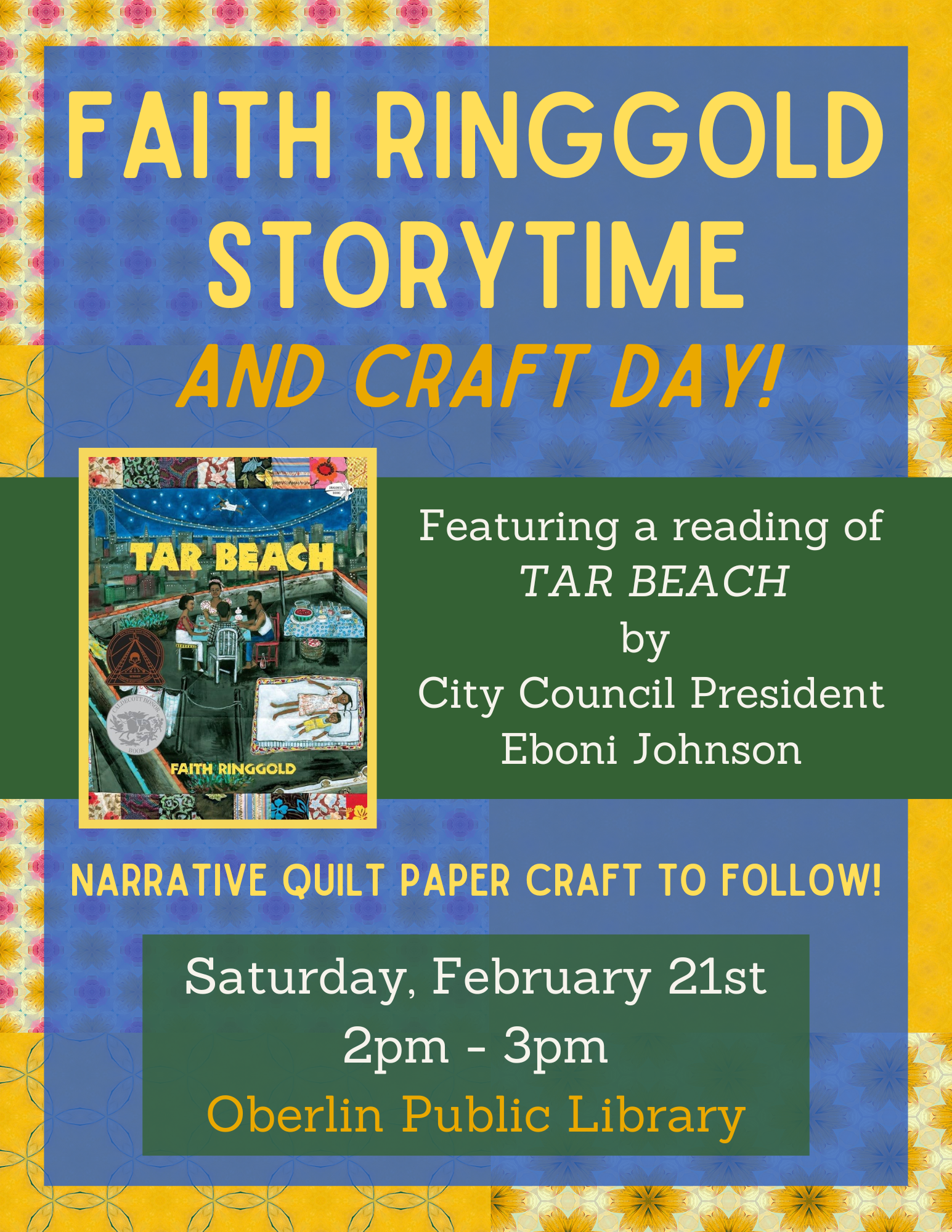 Oberlin Public Library • Faith Ringgold Storytime with Eboni Johnson