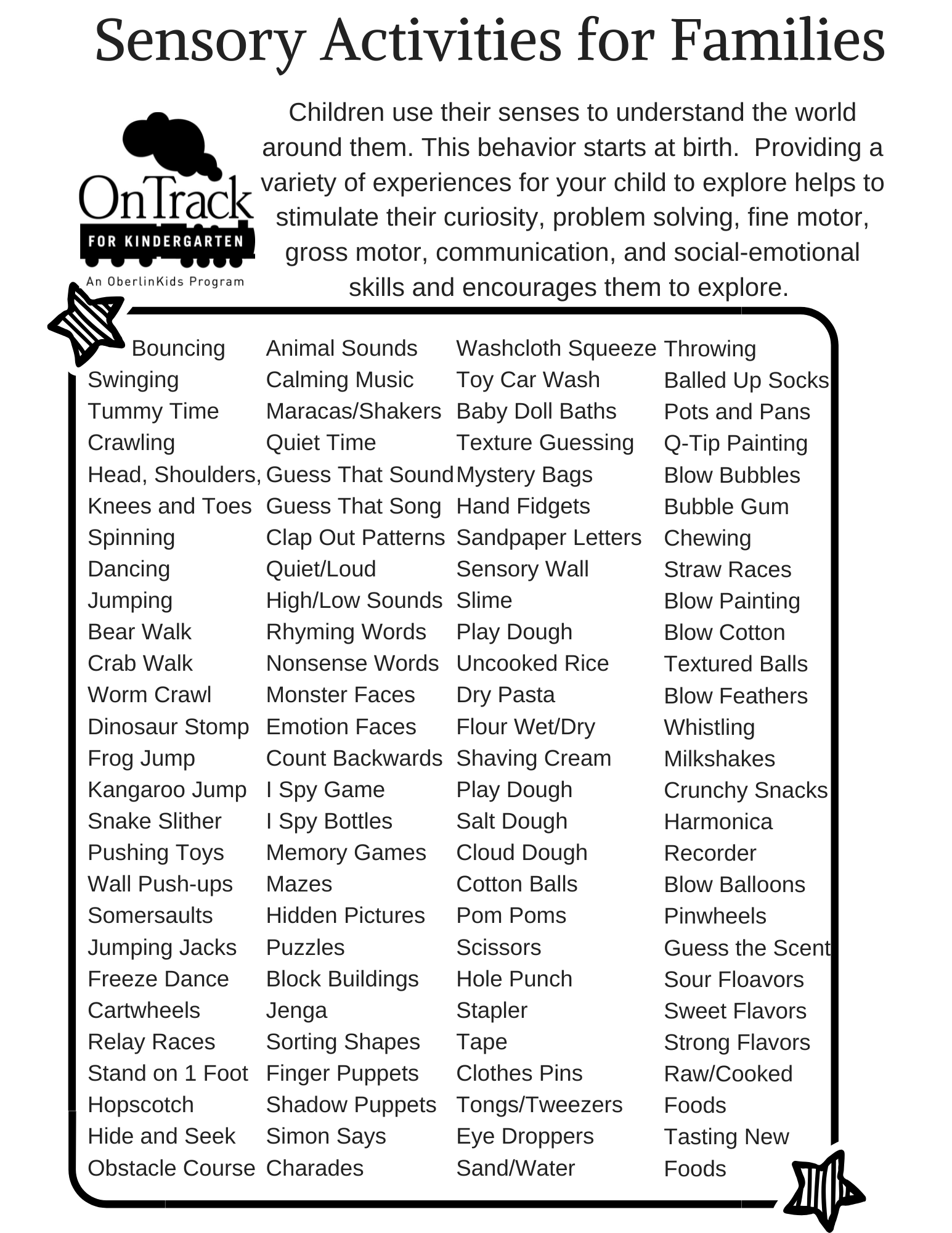 Sensory Activities for Families