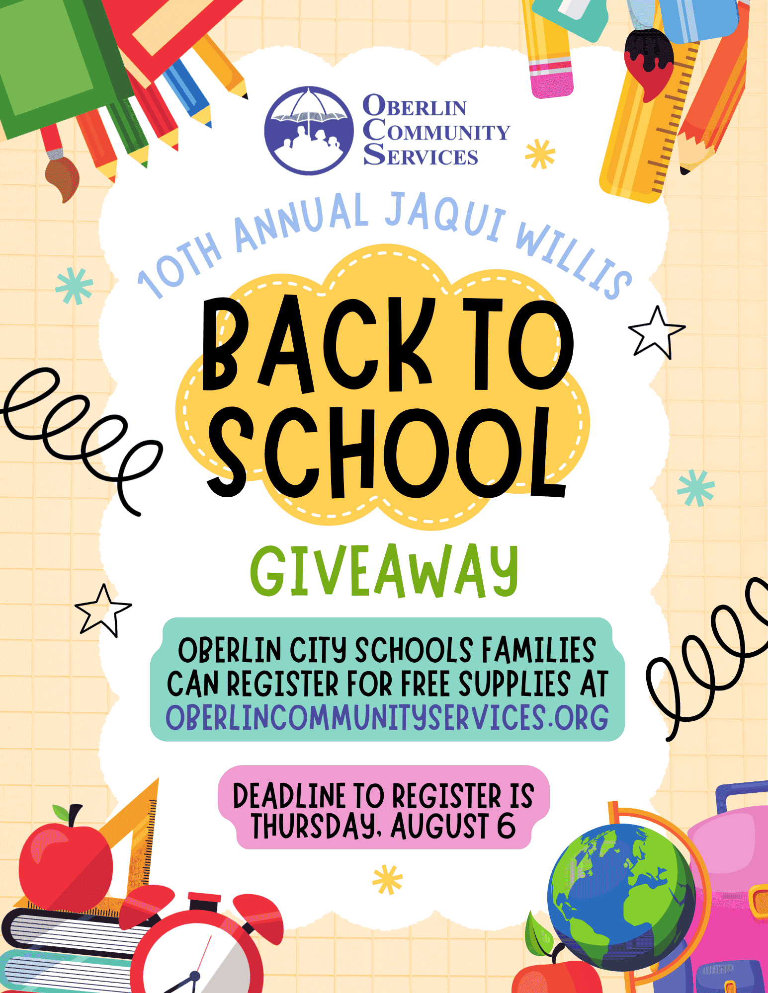 10th Annual Jaqui Willis Back to School Giveaway