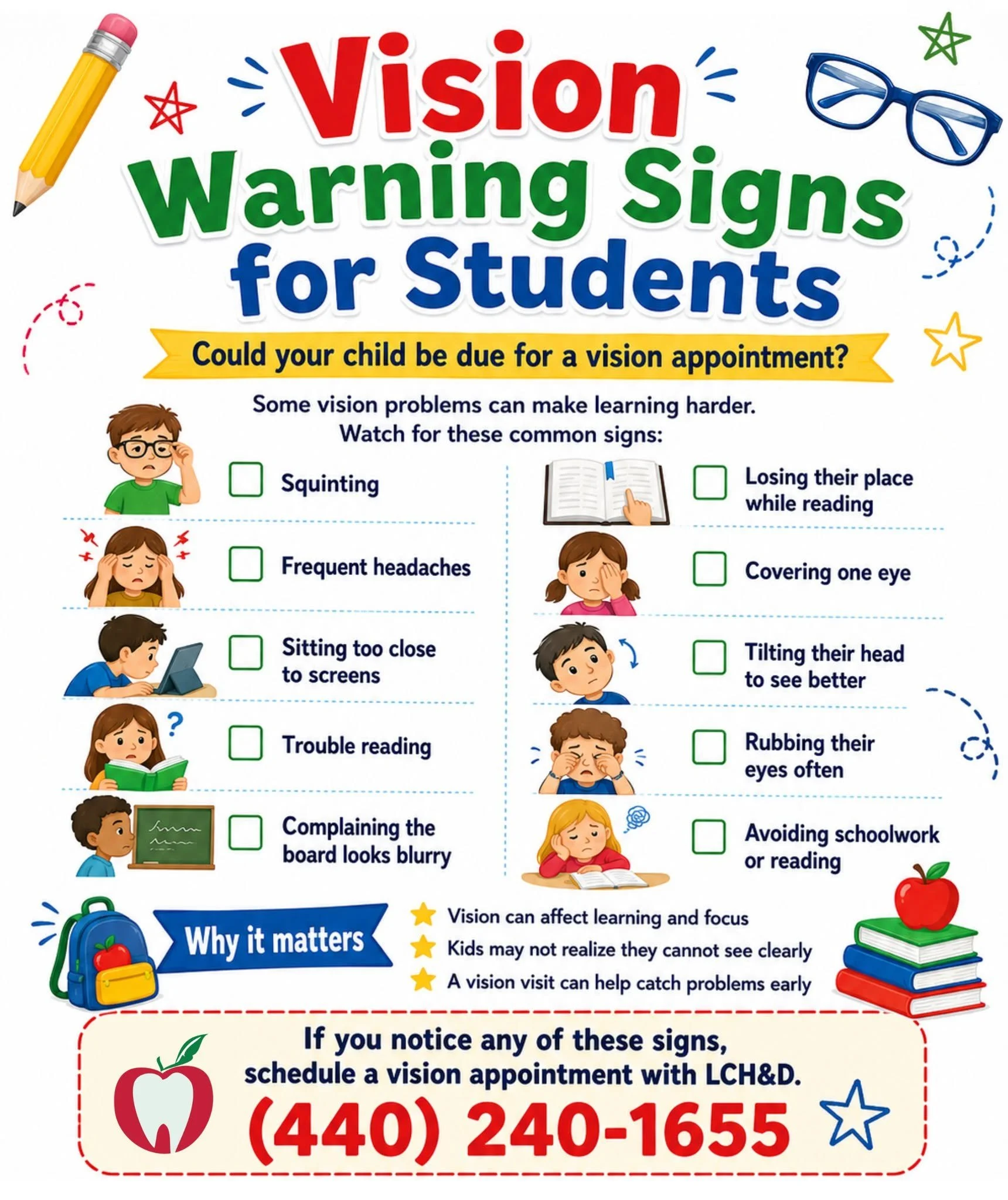 Vision Warning Signs for Students from LCH&amp;D
