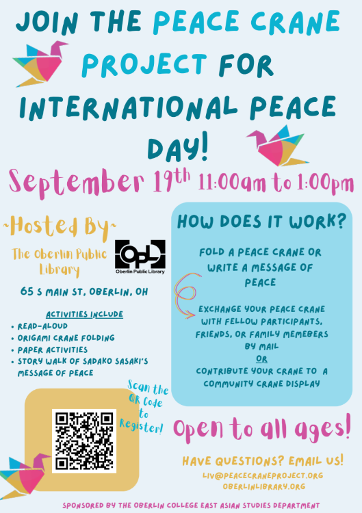 Peace Crane Project at the OPL