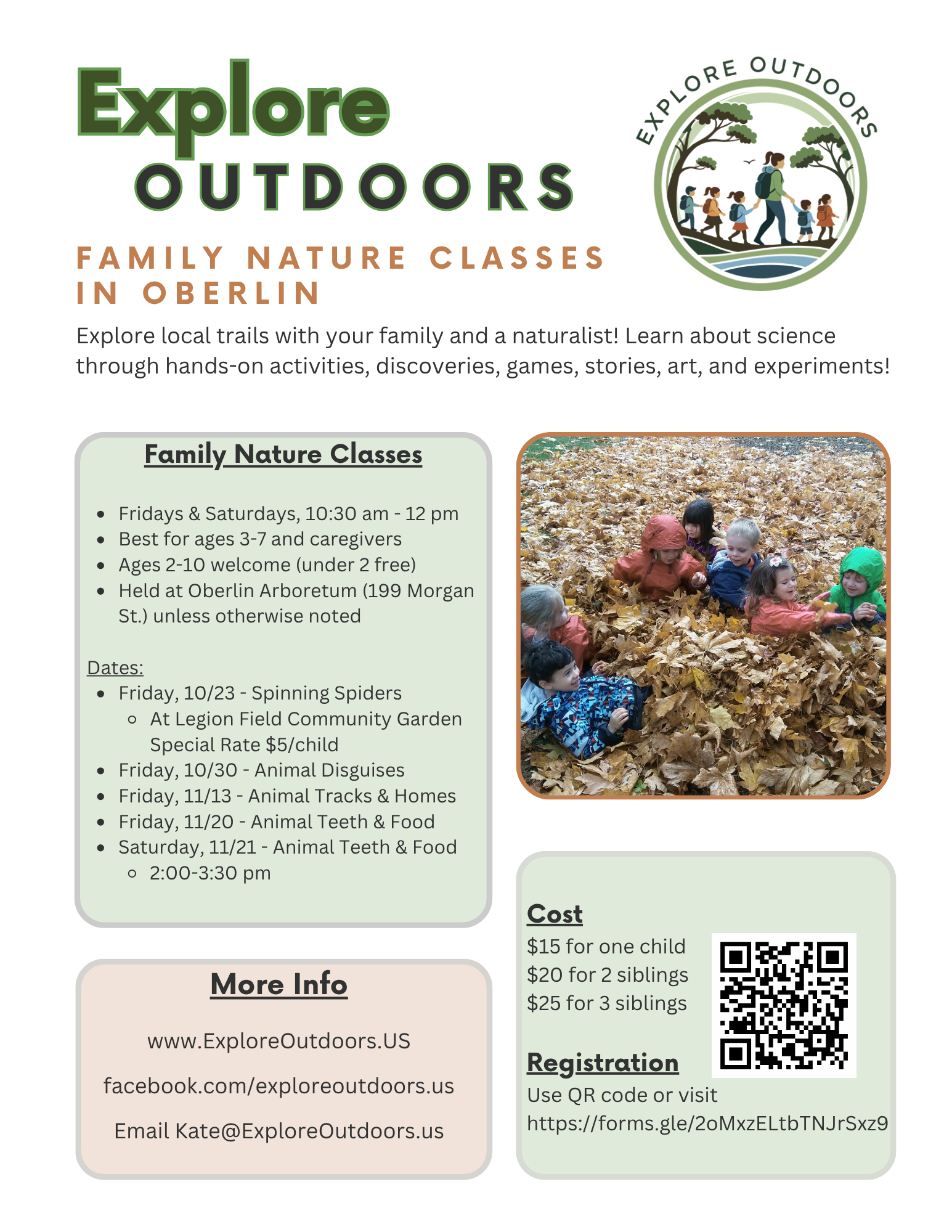 Explore Outdoors Family Nature Classes 