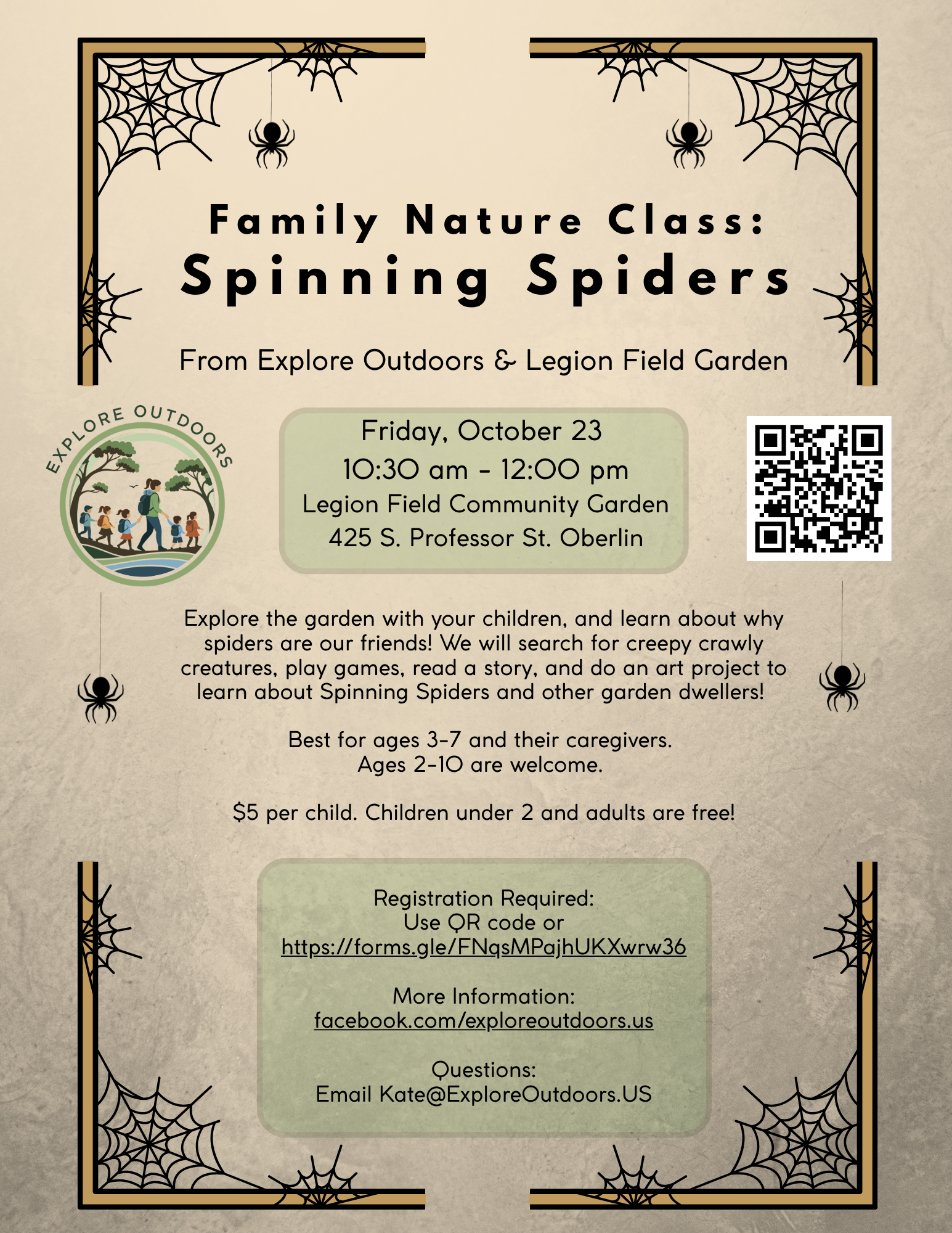 Special Event: Family Nature Class at Legion Field Community Garden!