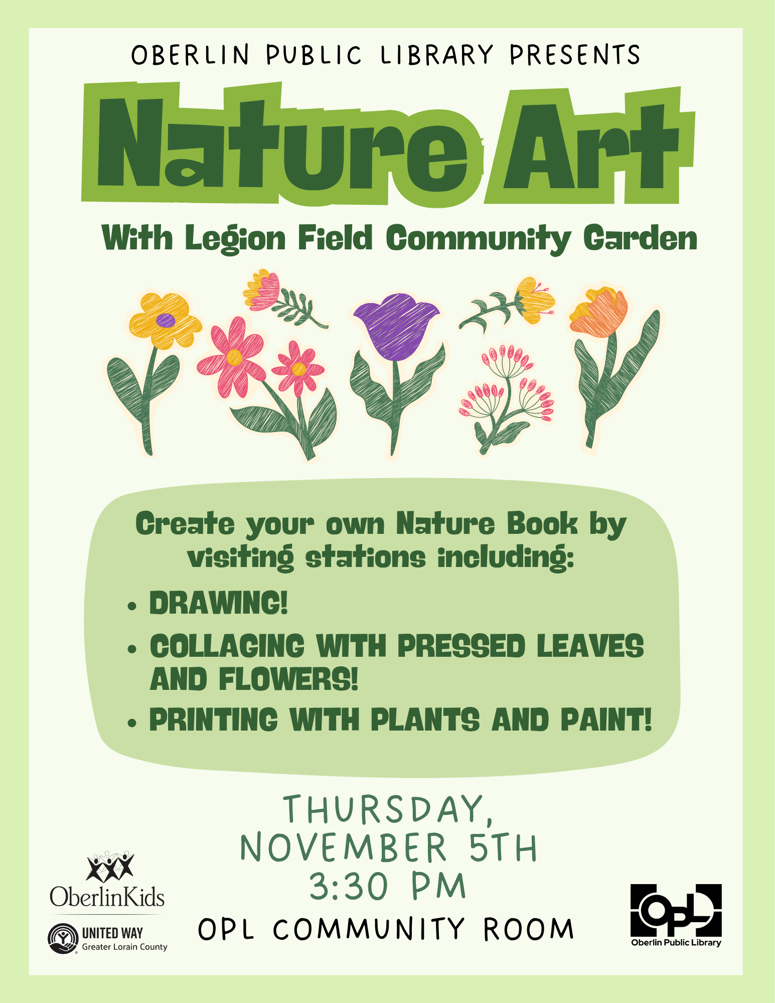 FREE Nature Art at OPL with Legion Field Community Garden!