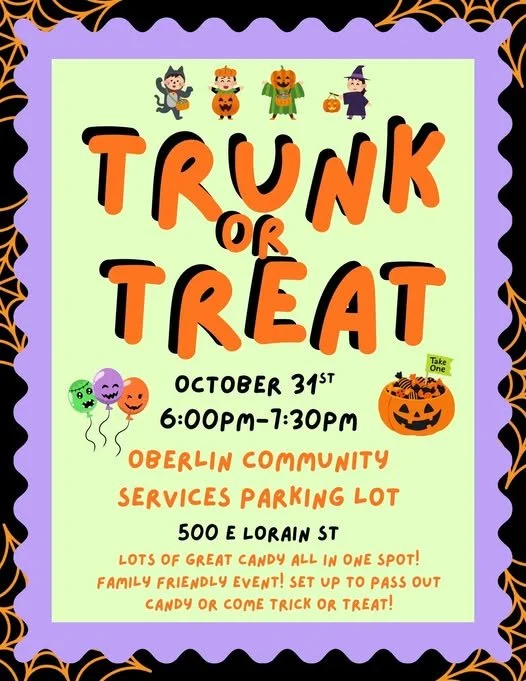 Trunk or Treat at OCS Parking Lot on Halloween 