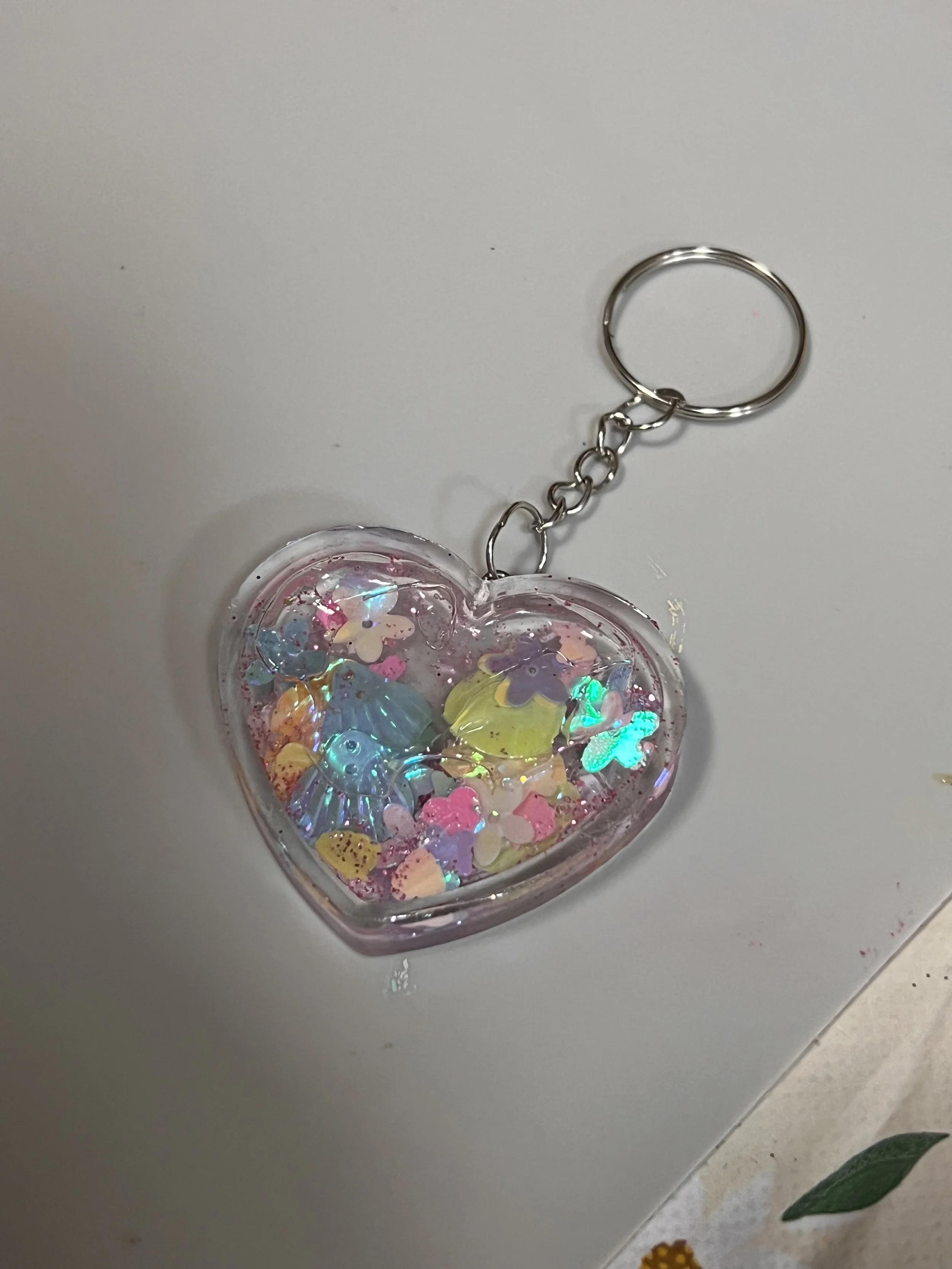 Resin shaker keychain, from kids workshop
