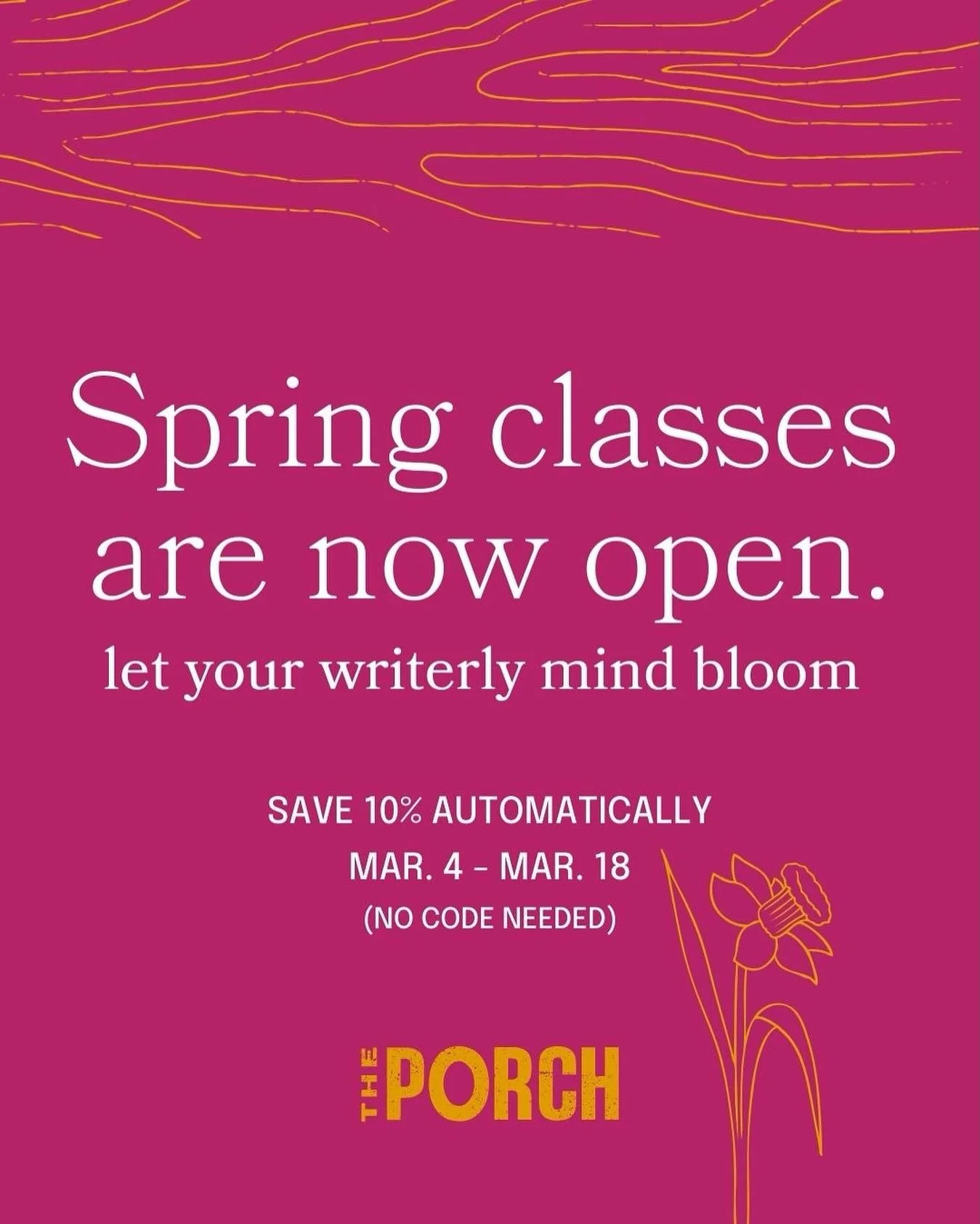 I&rsquo;m teaching a 6 Week Virtual Playwriting Class for The Porch this Spring titled Make Your Way to &ldquo;End of Play&rdquo; &mdash; and it&rsquo;s live in porchtn.org! We&rsquo;ll be using the month and change to work on significant drafting an