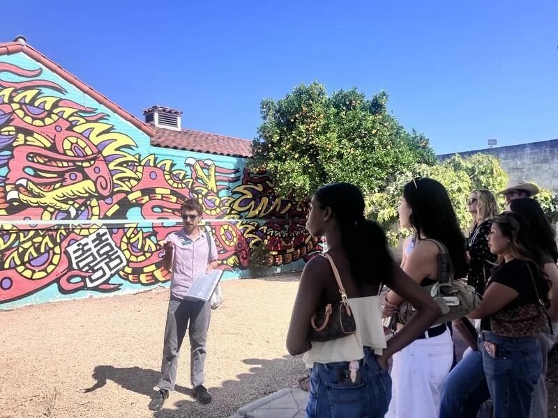 Tucker leading a group tour