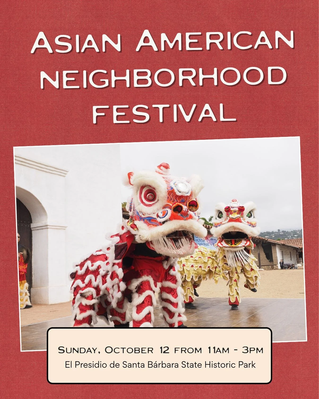 Join us to celebrate the cultures, stories, and enduring legacies of Santa Barbara&rsquo;s Asian American communities! Held in the heart of the Presidio Neighborhood, this free, family-friendly event honors the vibrant multicultural heritage of the r