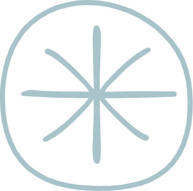 Stylized illustration of branded sunburst icon