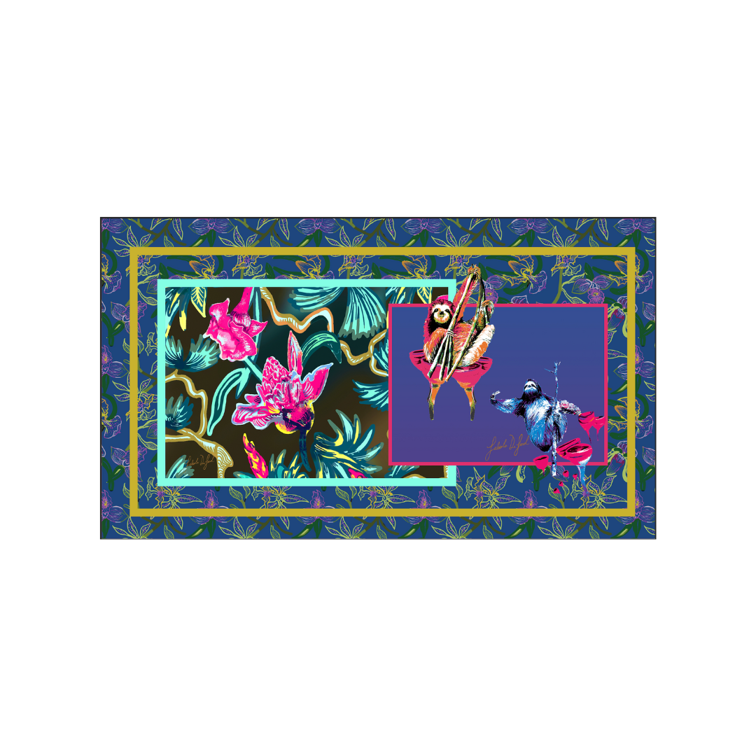 SARONG/ PAREO, shawl, travel piece, cover up, en modal-seda Bosque Bosque Tropical Corcovado, Fabiola De Ford, Costa Rica
