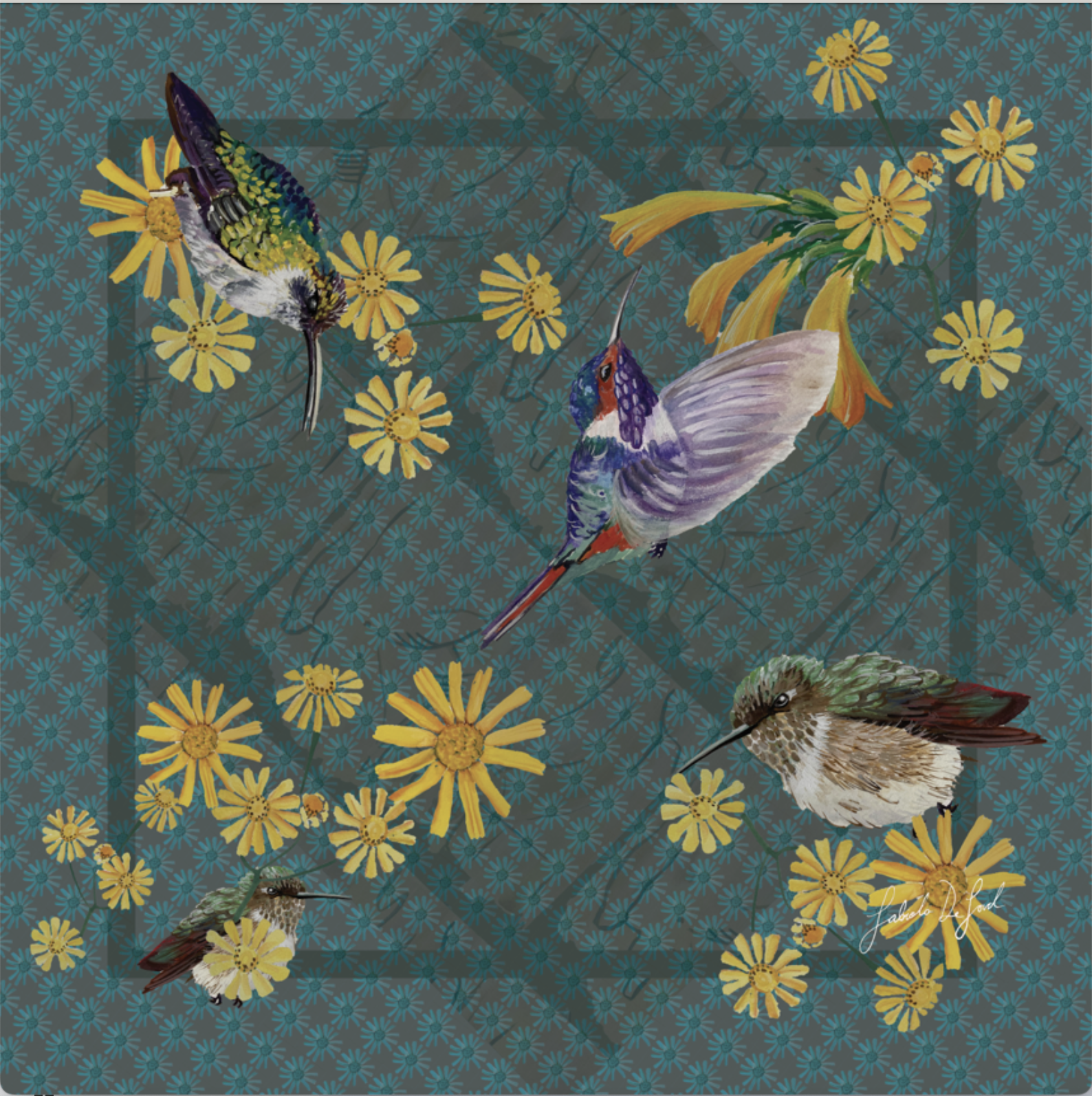 SILK SCARF –Pañuelo de Seda –Páramos Nocturnos del Chirripó, Colección Eco Billetes, Costa Rica (Copy)