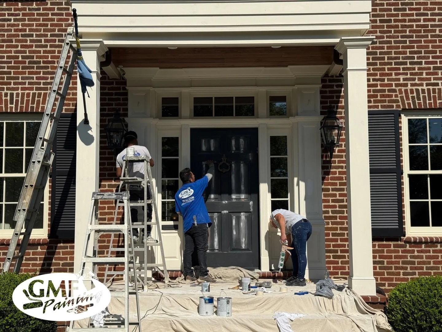 Repainting of this beautiful door with SW Emerald Rain Refresh &amp; trim painting! 

Need exterior painting 👉 We got you😉!

#gmfpainting #exteriorpaint #interiorpainting