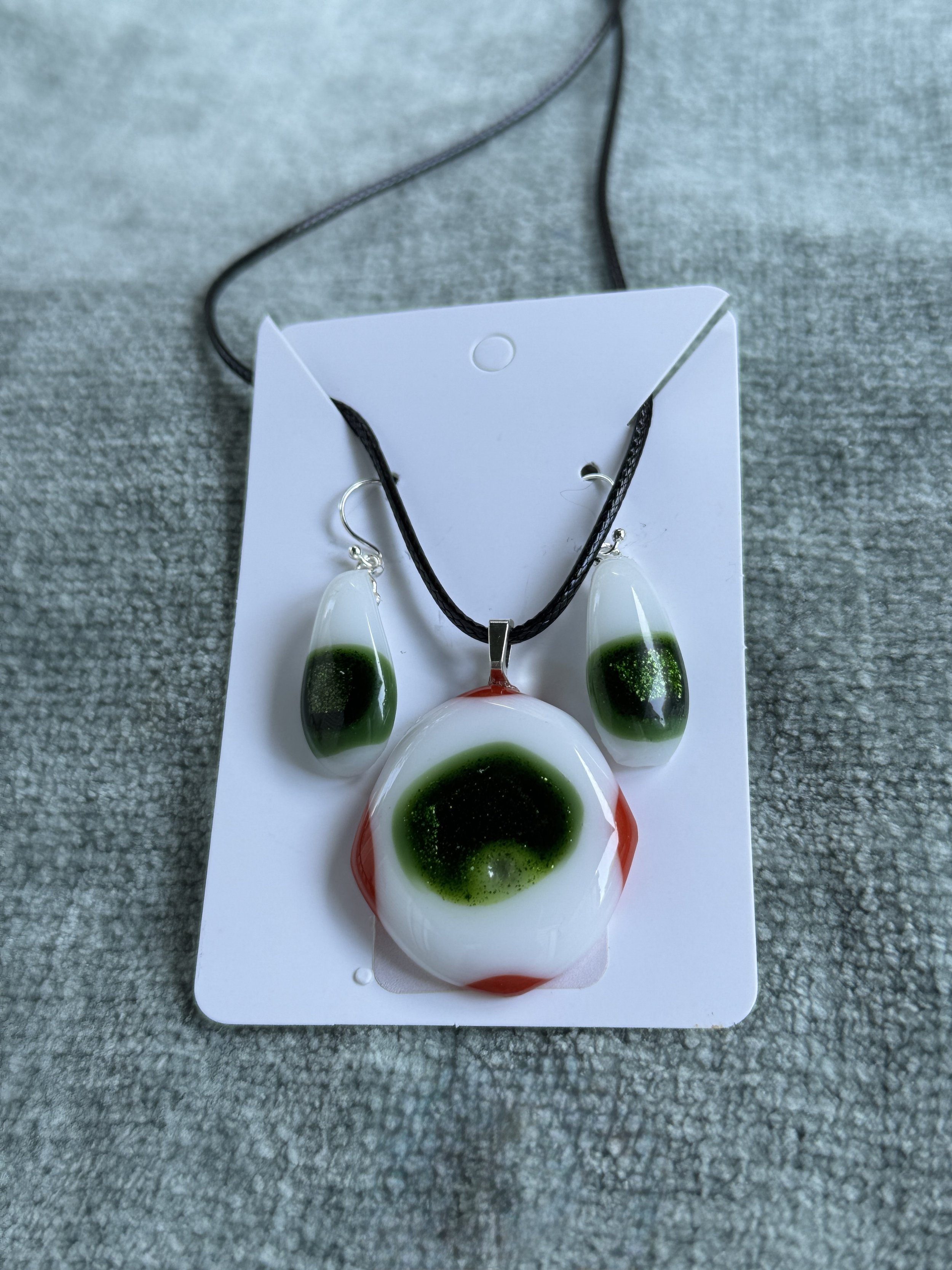 Jolly Holly Pendant and Earrings