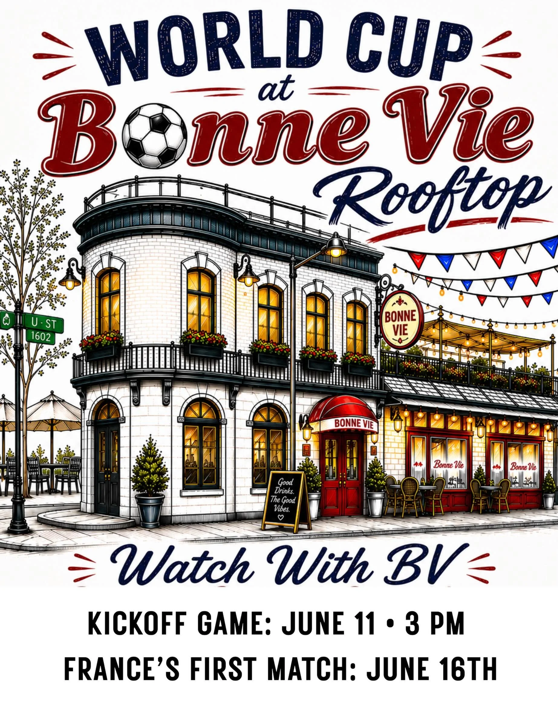 We&rsquo;re excited to host World Cup watch parties on our rooftop! ⚽️🏆

Catch every match live with food and drink specials throughout the tournament. We&rsquo;ll be cheering extra hard for USA 🇺🇸 and France 🇫🇷 with $5 Grey Goose shots every ti