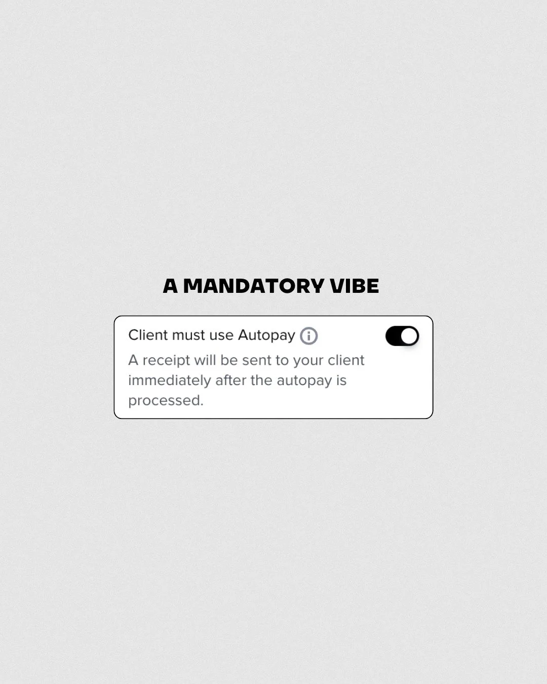 Forever REQUIREDDDD🔥

I don't know about you but I love an on-time payment and this is ALWAYS turned on when I send a @honeybook proposal.