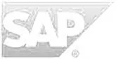 SAP logo in gray scale with a triangle design element