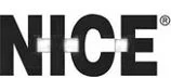 Logo with the word "NICE" in bold black letters, featuring a registered trademark symbol.