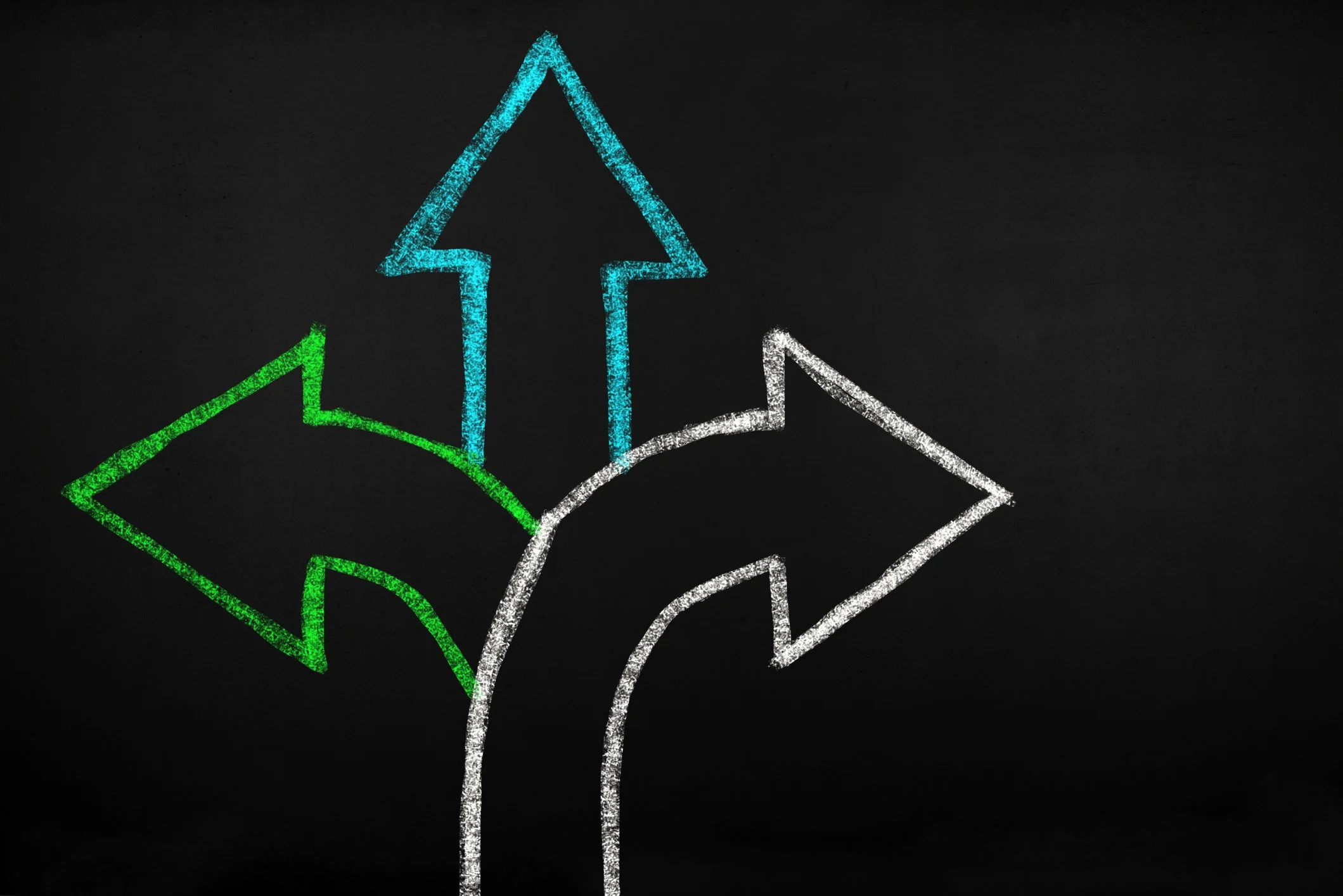 multiple arrows pointing is three different directions