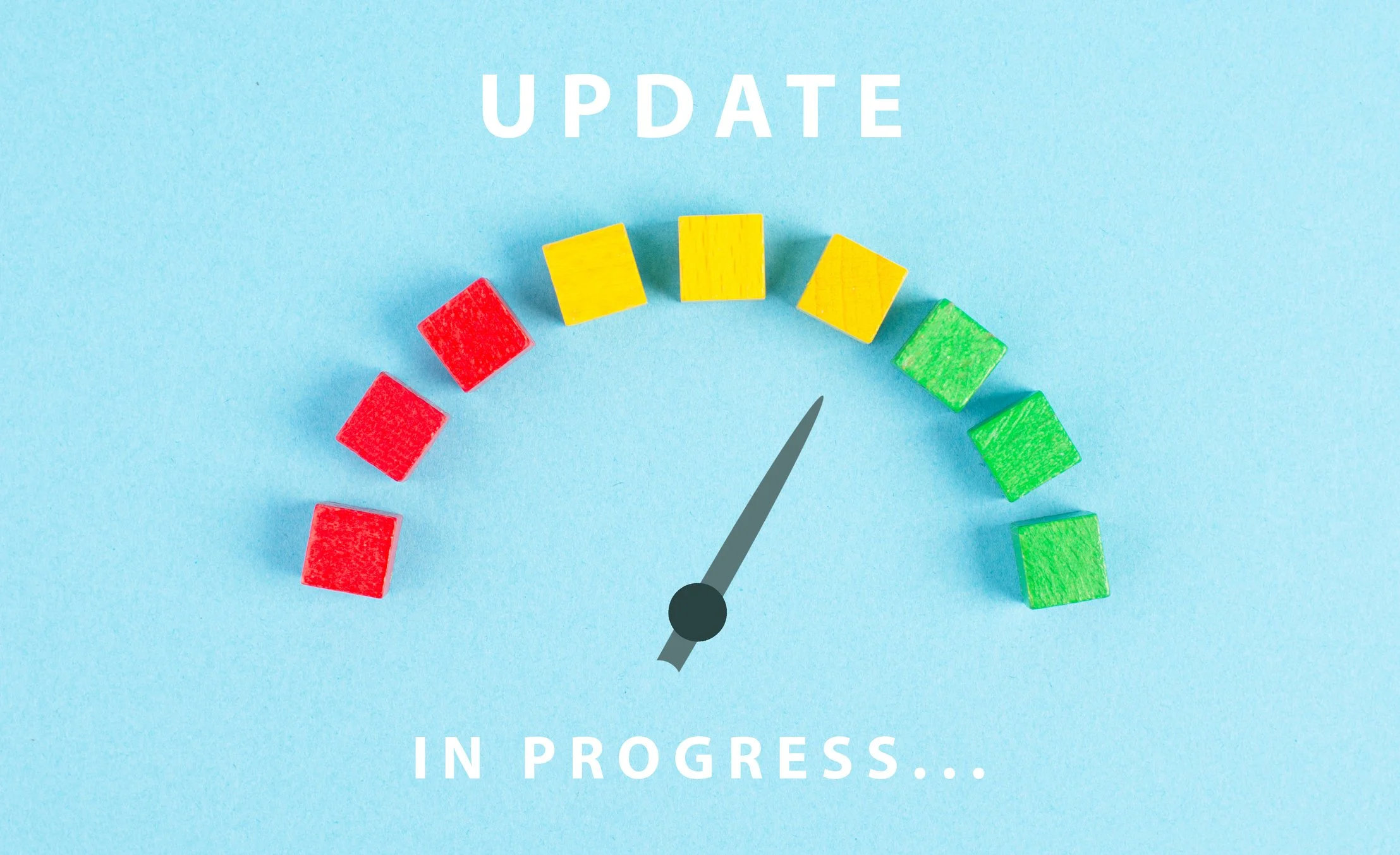 a progress meter pointing to green status