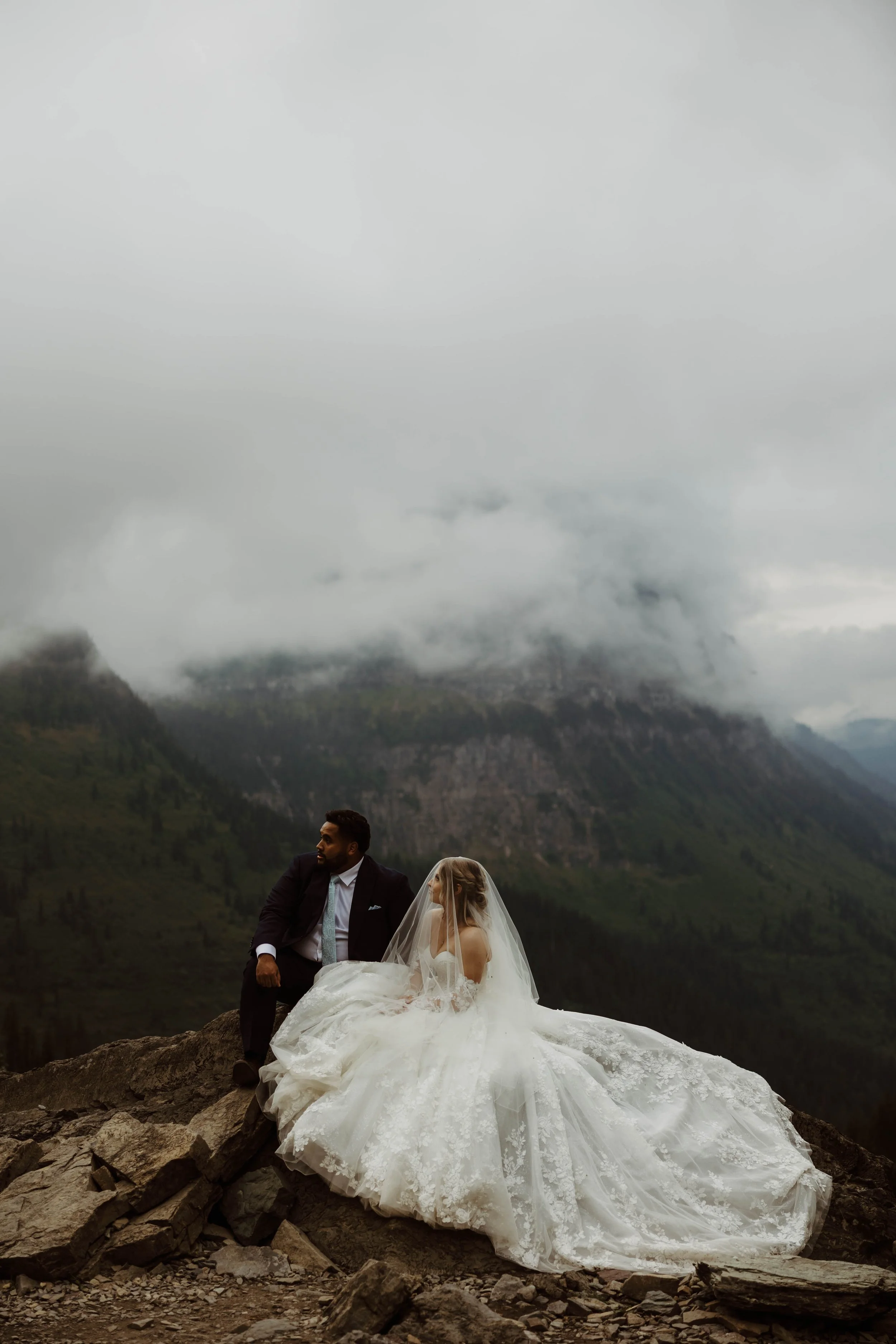 Cinematic and Romantic Moody Montana Elopement