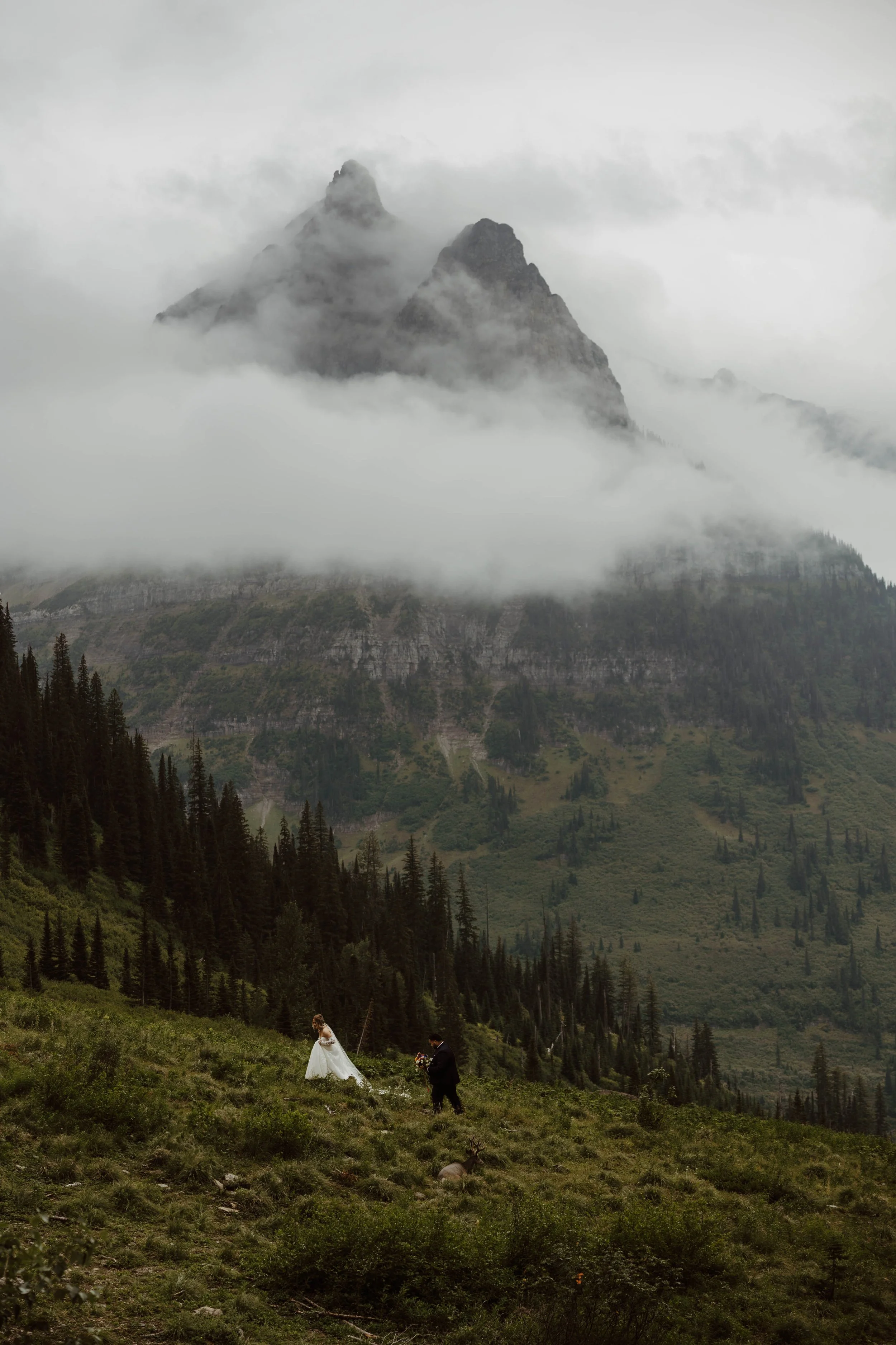 Moody and Romantic Montana Elopement